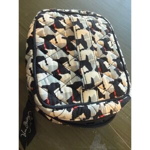Vera Bradley Quilted Cosmetic Makeup Bag Case Travel Organizer Dogs Pattern